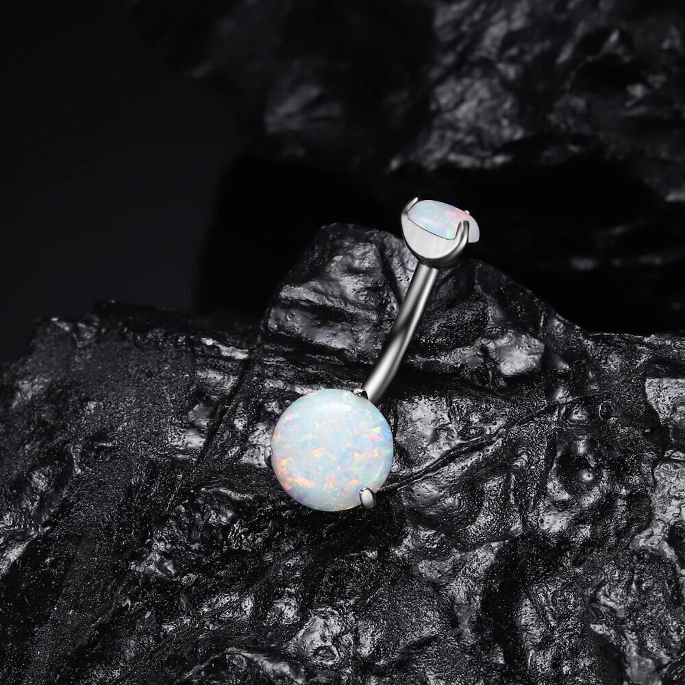 Titanium Belly Button Ring 14g Hypoallergenic Opa… - image 5